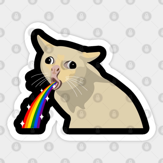 Cat Gagging Meme Cat Memes Sticker TeePublic